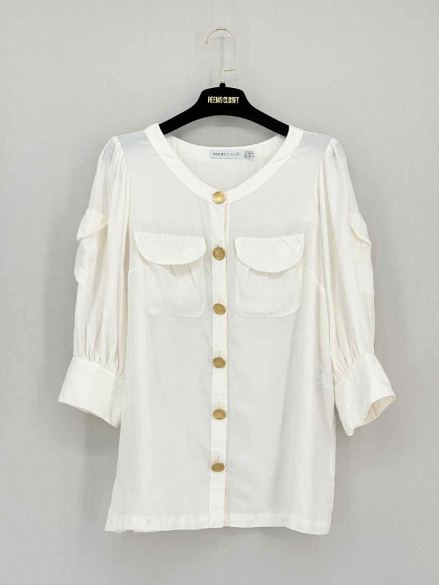 Pre - loved SEE BY CHLOE Off - white Size US 10 Blouse at Reems Closet