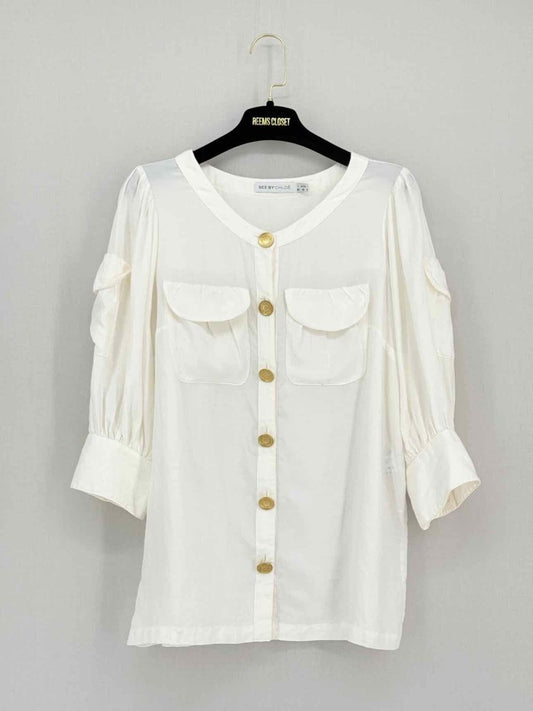 Pre - loved SEE BY CHLOE Off - white Size US 10 Blouse at Reems Closet