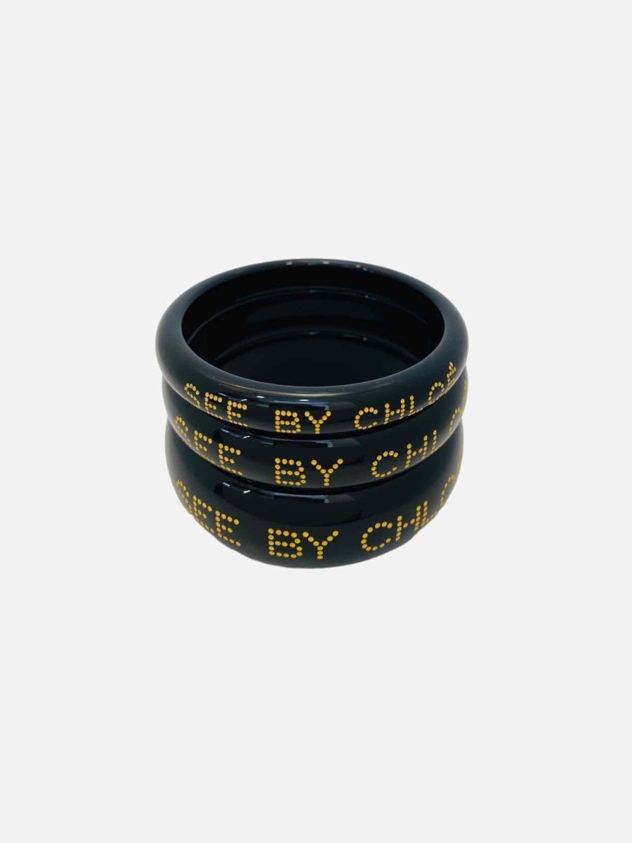 Pre-loved SEE BY CHLOE Stackable Logo Fashion Bangle 3pc Set from Reems Closet