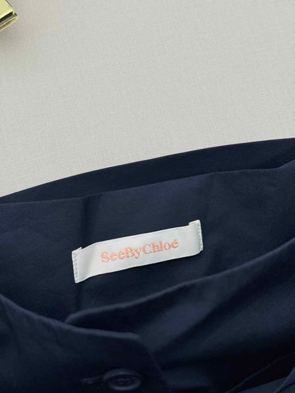 Pre - loved SEE BY CHLOE Wrap Navy Blue Size US 6 Pants at Reems Closet