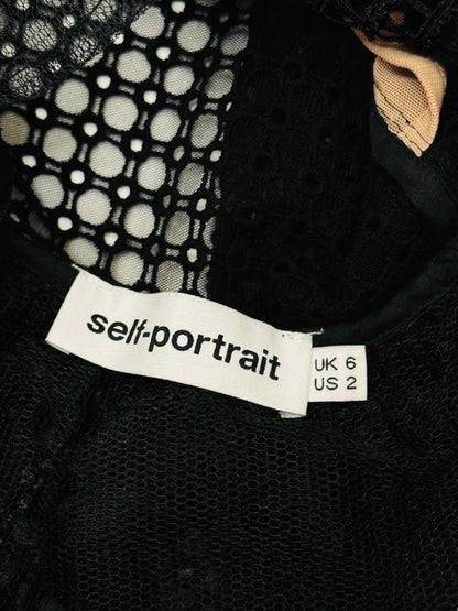 Pre-loved SELF-PORTRAIT Black Embroidered Top from Reems Closet