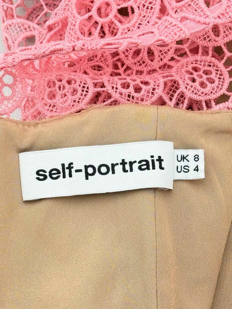 Pre - loved SELF - PORTRAIT Coral Size US 4 Short Dress at Reems Closet