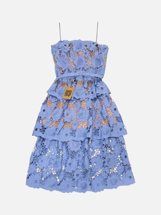 Pre - loved SELF - PORTRAIT Lilac Size US 4 Midi Dress at Reems Closet