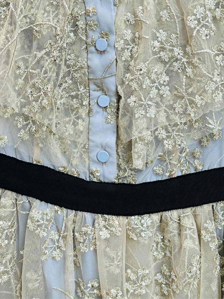 Pre - loved SELF - PORTRAIT Off Shoulder Gold & Silver Size US 4 Top at Reems Closet