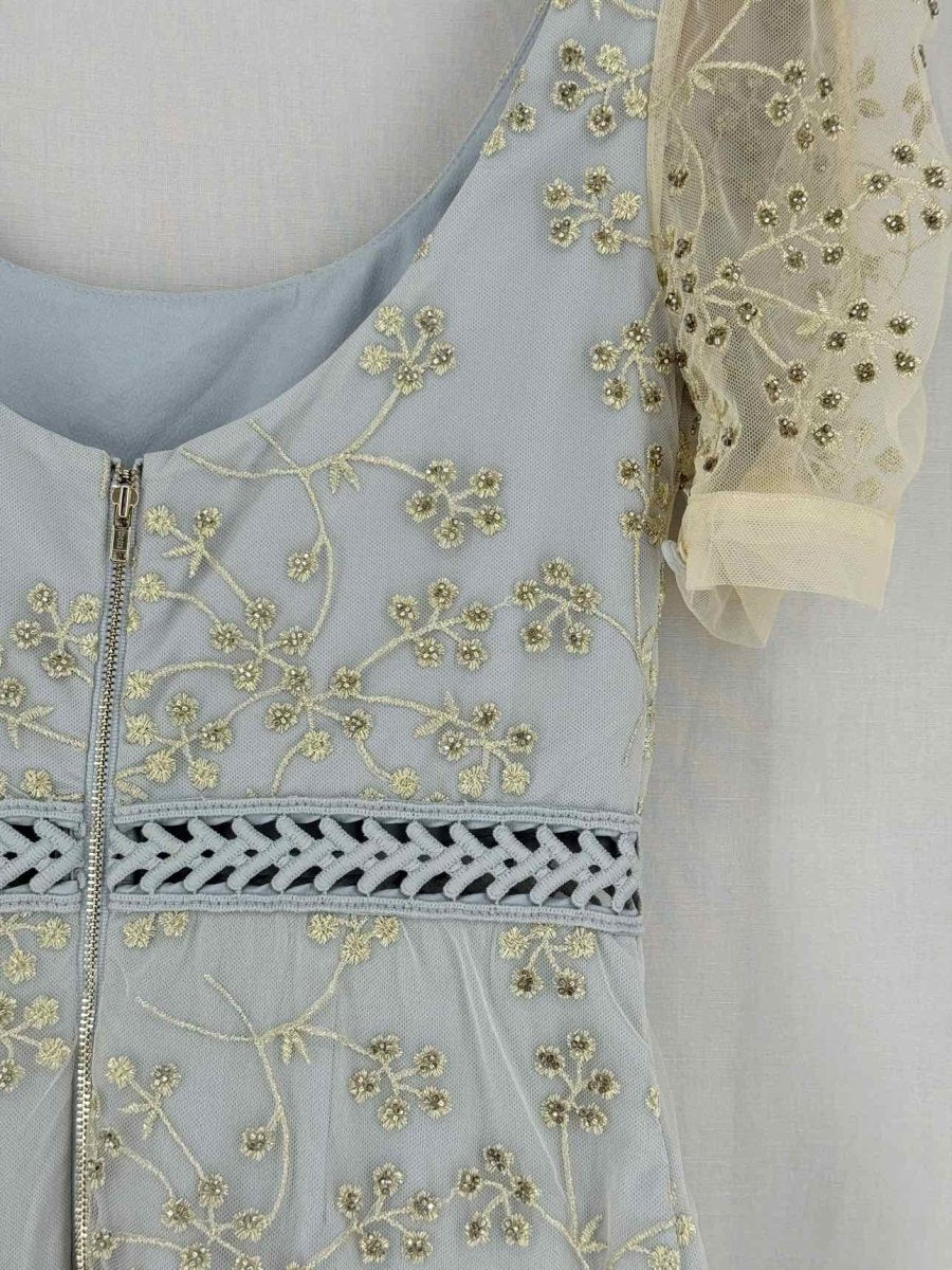 Pre - loved SELF - PORTRAIT Pale Blue Size US 4 Short Dress at Reems Closet