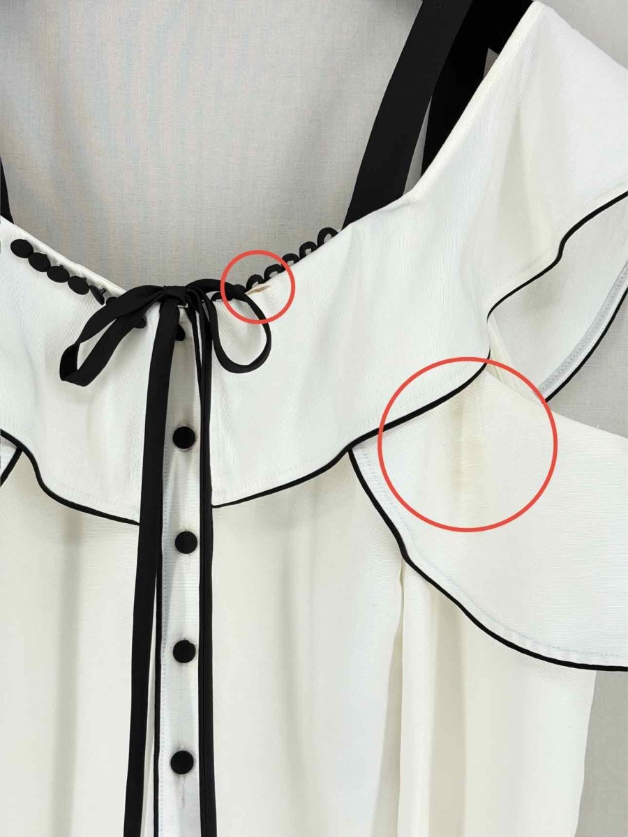 Pre - loved SELF - PORTRAIT White Ruffled Size US 4 Top at Reems Closet