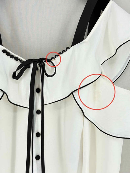 Pre - loved SELF - PORTRAIT White Ruffled Size US 4 Top at Reems Closet