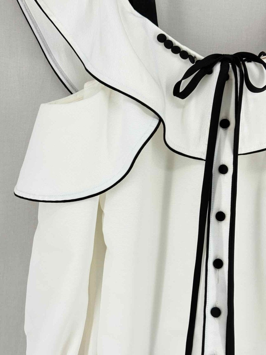 Pre - loved SELF - PORTRAIT White Ruffled Size US 4 Top at Reems Closet