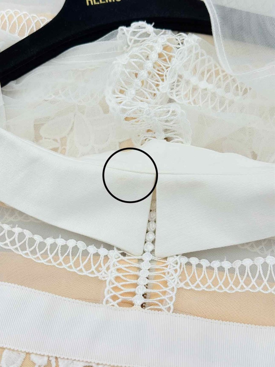 Pre - loved SELF - PORTRAIT White Size US 4 Knee Length Dress at Reems Closet