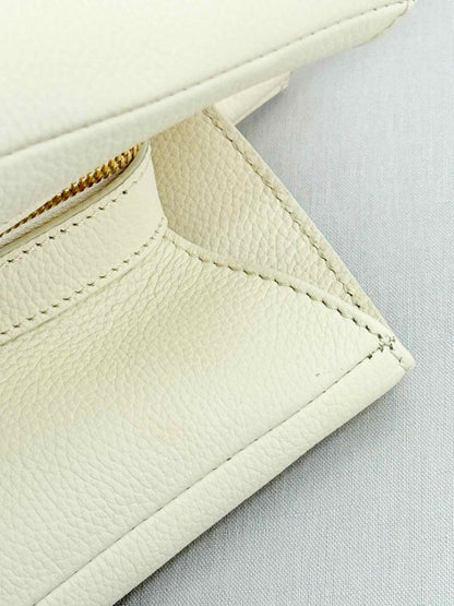 Pre - loved SERAPIAN Luna Zip Cream Tote Bag at Reems Closet