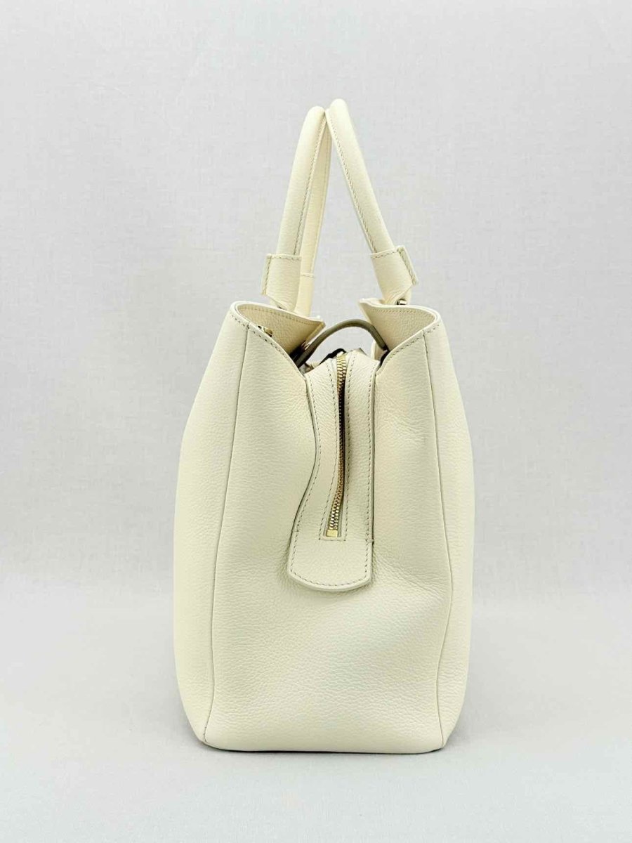 Pre - loved SERAPIAN Luna Zip Cream Tote Bag at Reems Closet