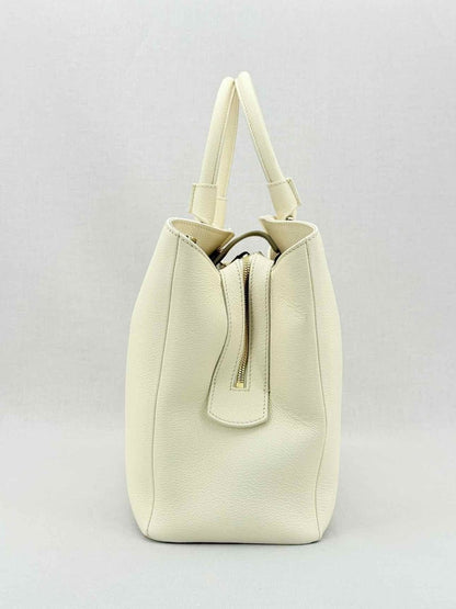Pre - loved SERAPIAN Luna Zip Cream Tote Bag at Reems Closet