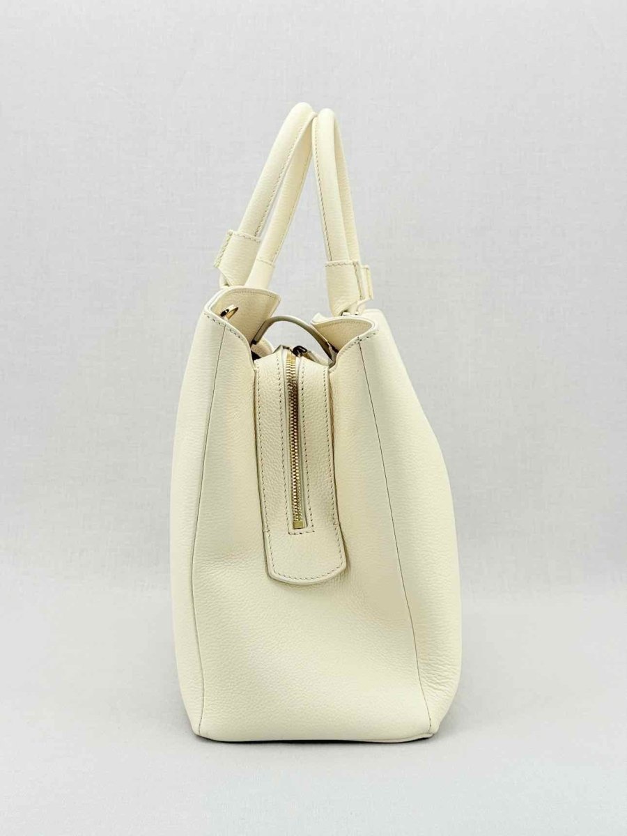 Pre - loved SERAPIAN Luna Zip Cream Tote Bag at Reems Closet