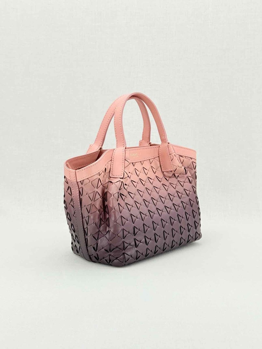 Pre - loved SERAPIAN Mini Secret Plum Mosaico Top Handle at Reems Closet