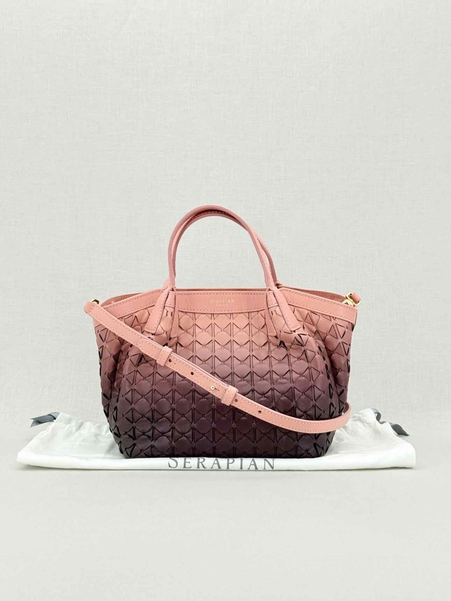 Pre - loved SERAPIAN Mini Secret Plum Mosaico Top Handle at Reems Closet