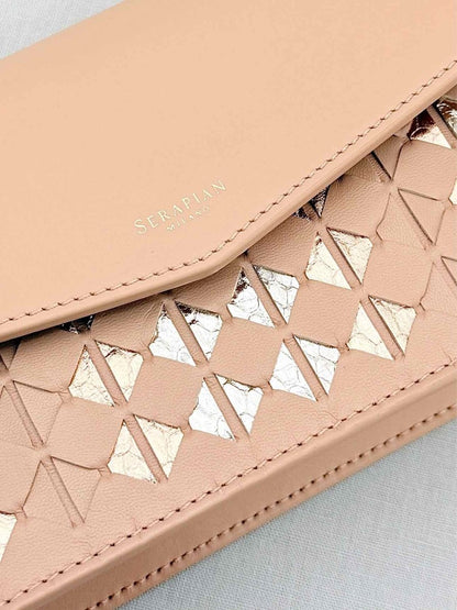 Pre - loved SERAPIAN Pochette Pink & Gold Mosaico Shoulder Bag at Reems Closet