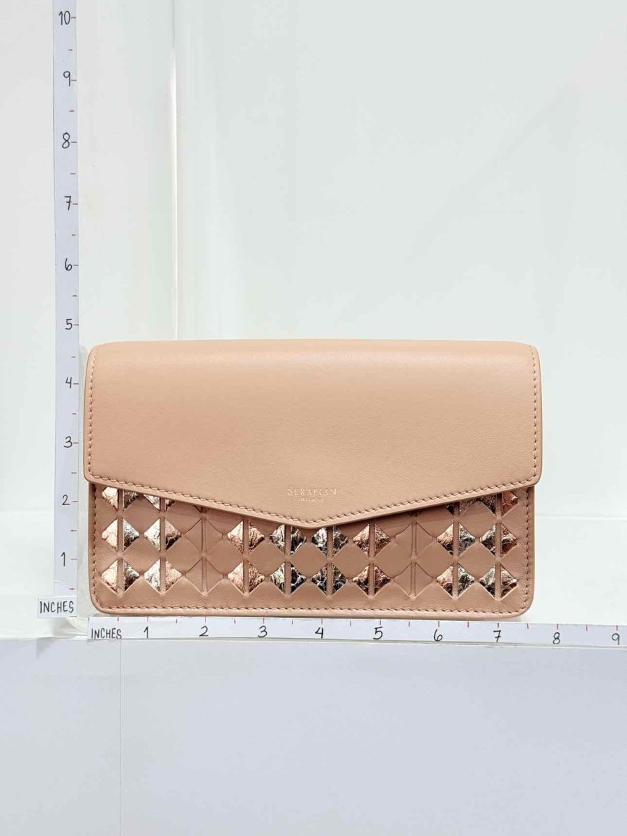 Pre - loved SERAPIAN Pochette Pink & Gold Mosaico Shoulder Bag at Reems Closet