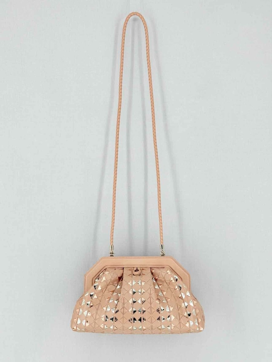 Pre - loved SERAPIAN Secret Pink & Gold Mosaico Clutch at Reems Closet