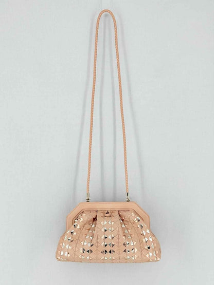 Pre - loved SERAPIAN Secret Pink & Gold Mosaico Clutch at Reems Closet