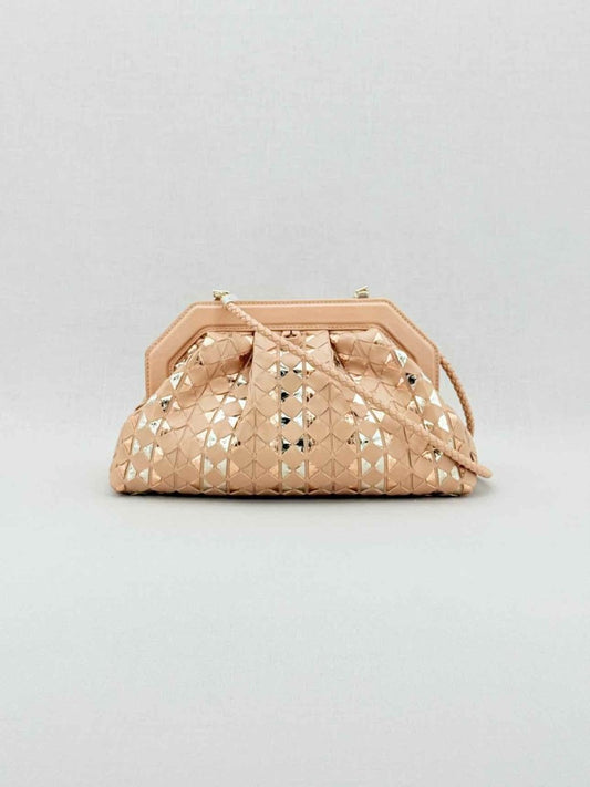 Pre - loved SERAPIAN Secret Pink & Gold Mosaico Clutch at Reems Closet