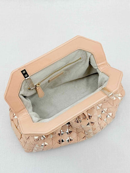 Pre - loved SERAPIAN Secret Pink & Gold Mosaico Clutch at Reems Closet