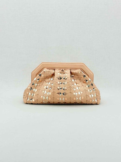 Pre - loved SERAPIAN Secret Pink & Gold Mosaico Clutch at Reems Closet