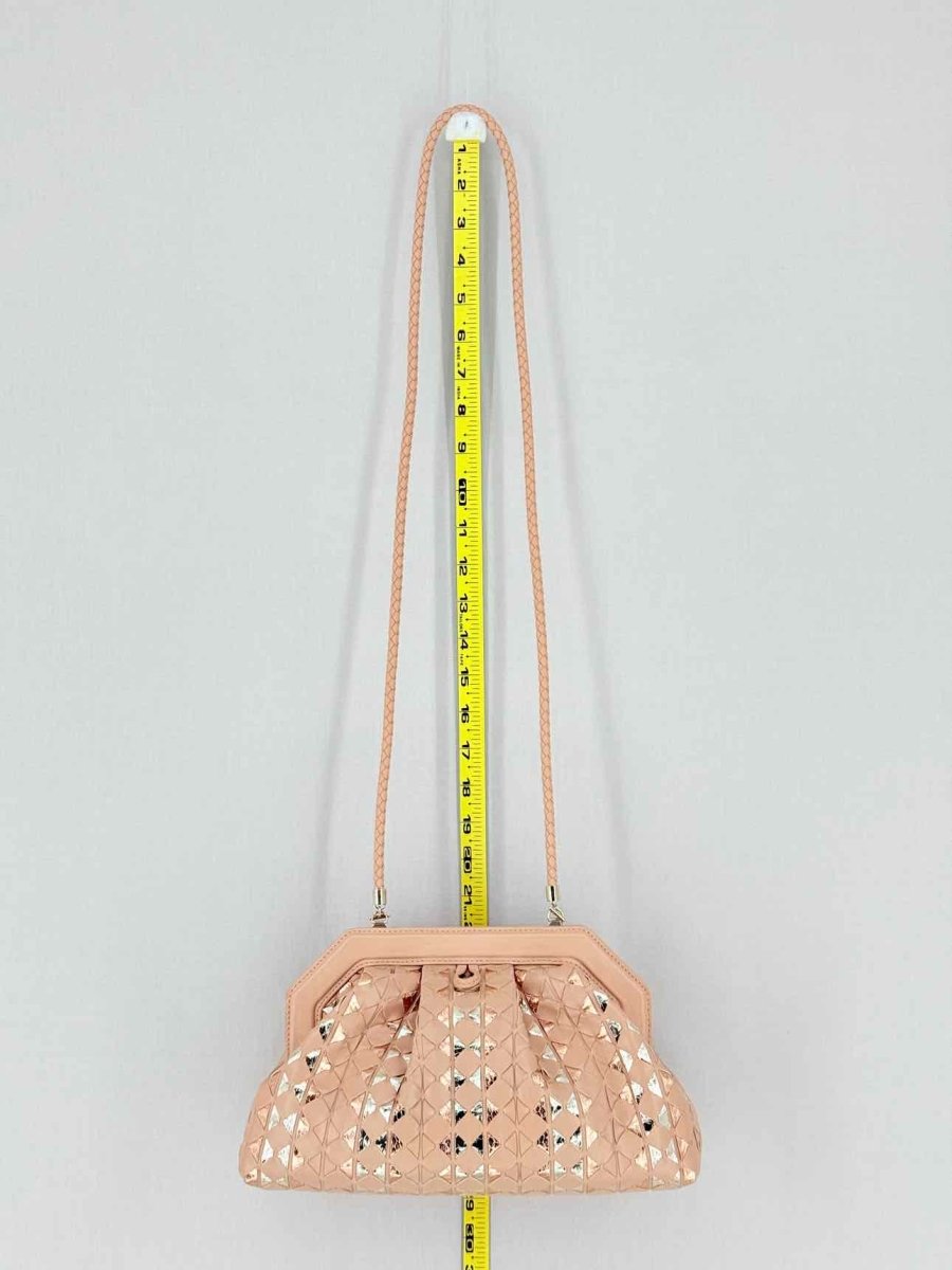 Pre - loved SERAPIAN Secret Pink & Gold Mosaico Clutch at Reems Closet