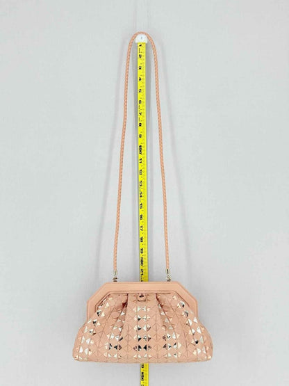 Pre - loved SERAPIAN Secret Pink & Gold Mosaico Clutch at Reems Closet