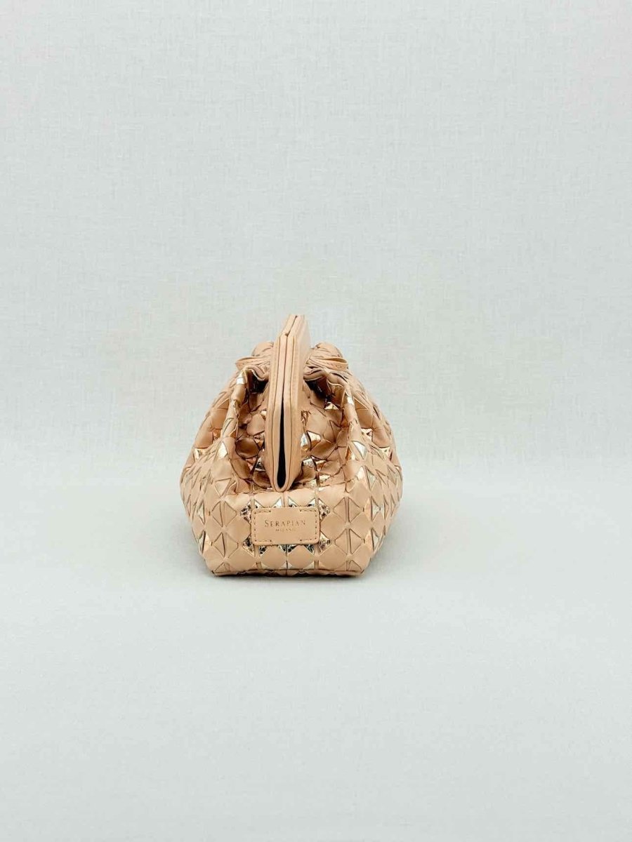 Pre - loved SERAPIAN Secret Pink & Gold Mosaico Clutch at Reems Closet