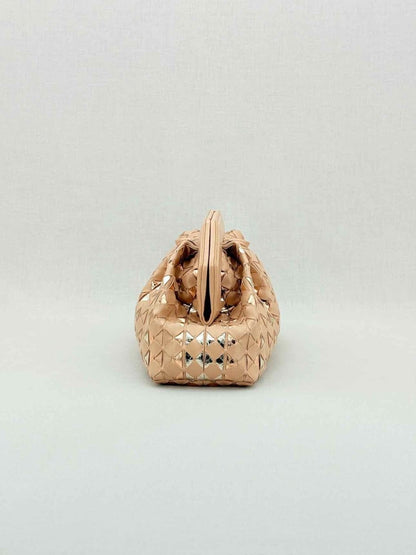 Pre - loved SERAPIAN Secret Pink & Gold Mosaico Clutch at Reems Closet