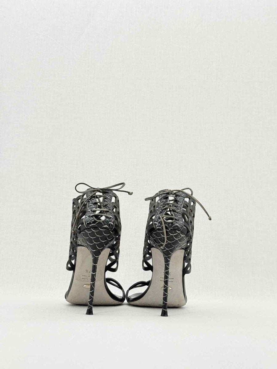 Pre - loved SERGIO ROSSI Black Size EU 37.5 Heeled Sandals at Reems Closet