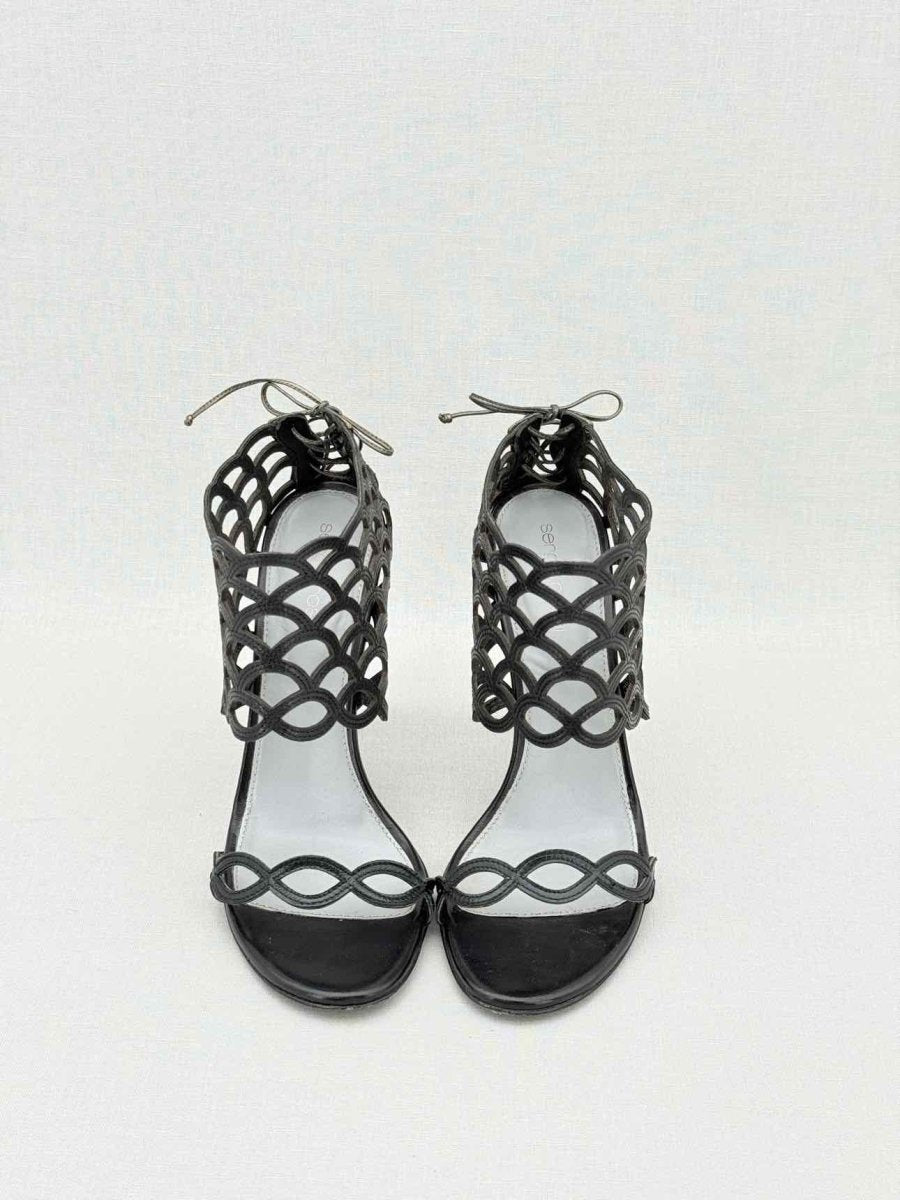 Pre - loved SERGIO ROSSI Black Size EU 37.5 Heeled Sandals at Reems Closet