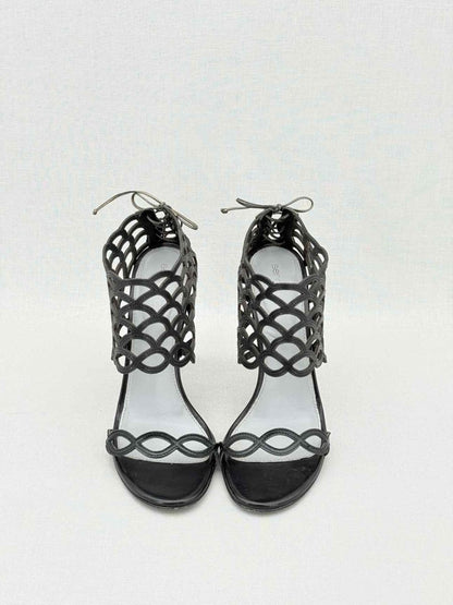Pre - loved SERGIO ROSSI Black Size EU 37.5 Heeled Sandals at Reems Closet