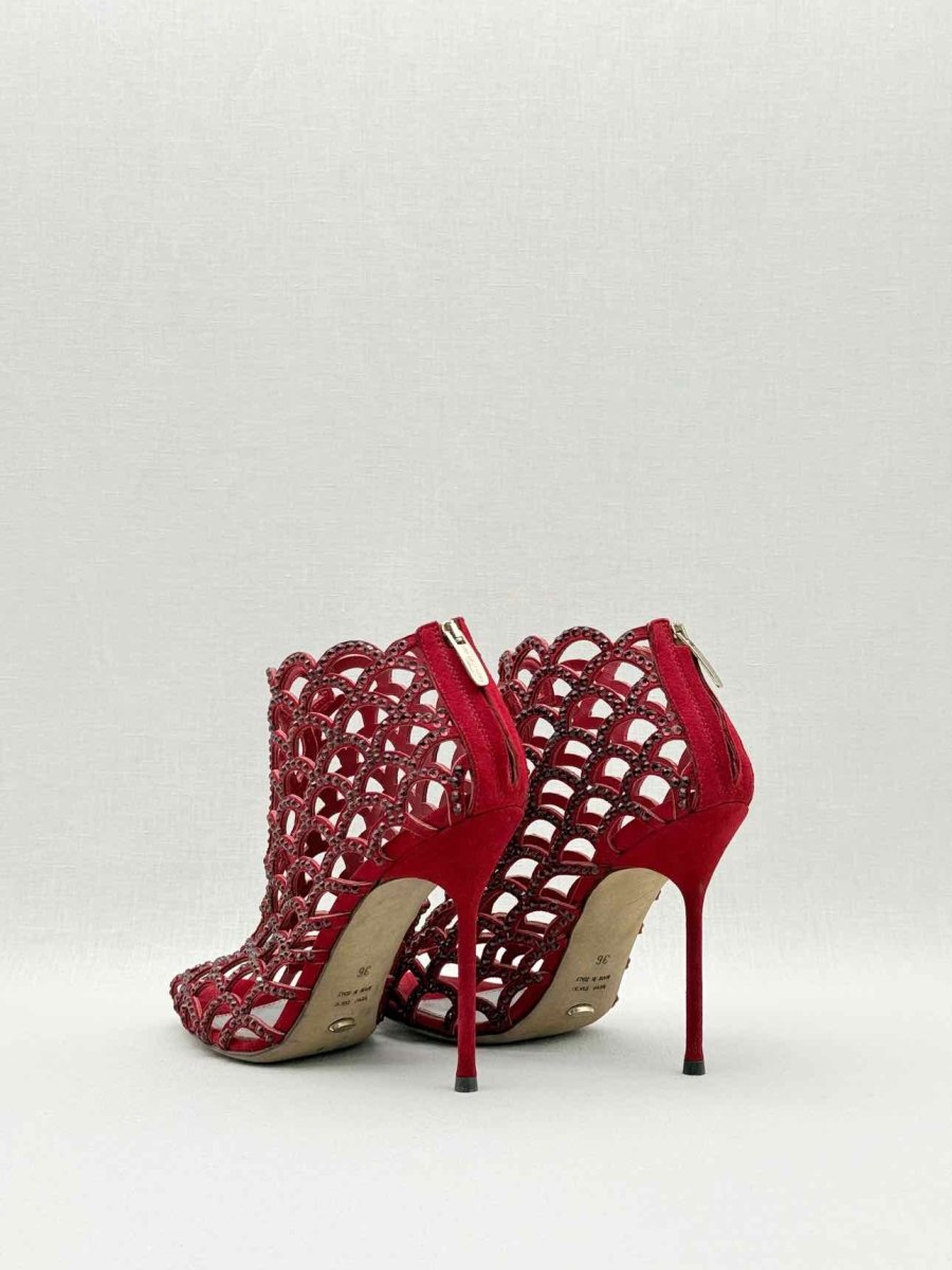 Pre - loved SERGIO ROSSI Mermaid Red Size EU 36 Heeled Sandals at Reems Closet