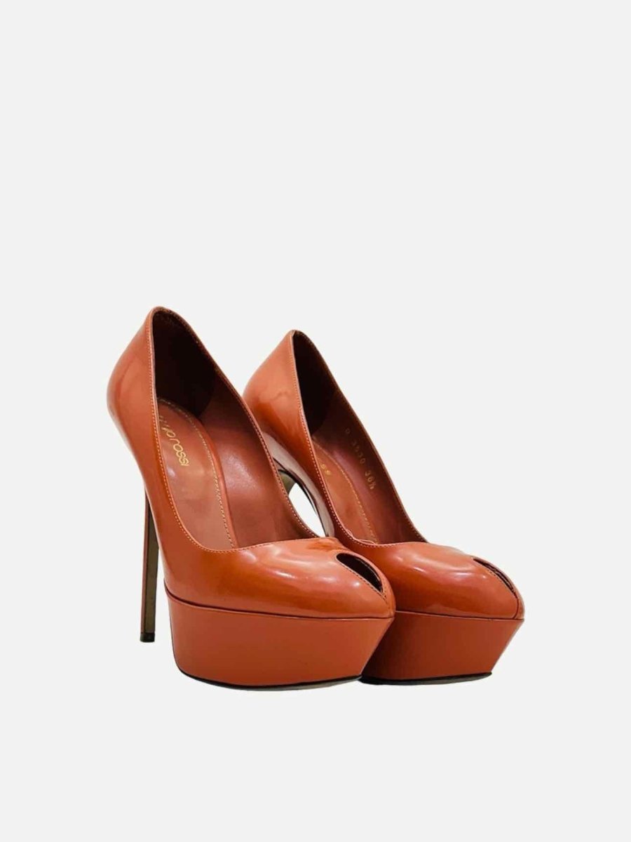 Pre - loved SERGIO ROSSI Peep Toe Brick Pumps at Reems Closet