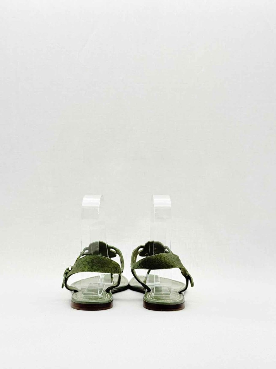 Pre - loved SERGIO ROSSI Thong Green Size EU 39 Sandals at Reems Closet