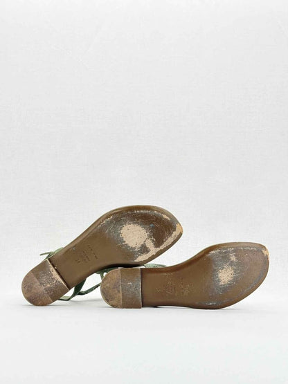 Pre - loved SERGIO ROSSI Thong Green Size EU 39 Sandals at Reems Closet