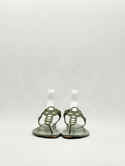Pre - loved SERGIO ROSSI Thong Green Size EU 39 Sandals at Reems Closet