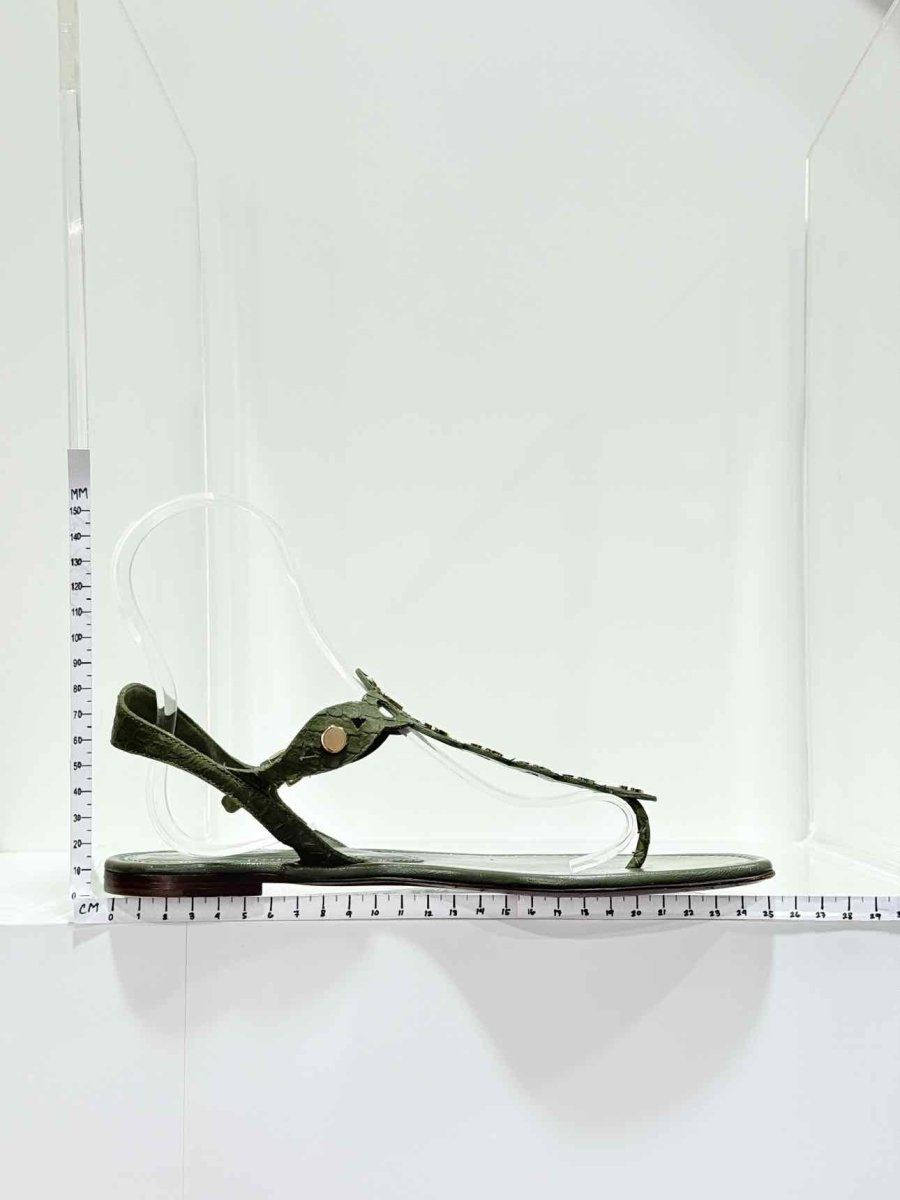 Pre - loved SERGIO ROSSI Thong Green Size EU 39 Sandals at Reems Closet