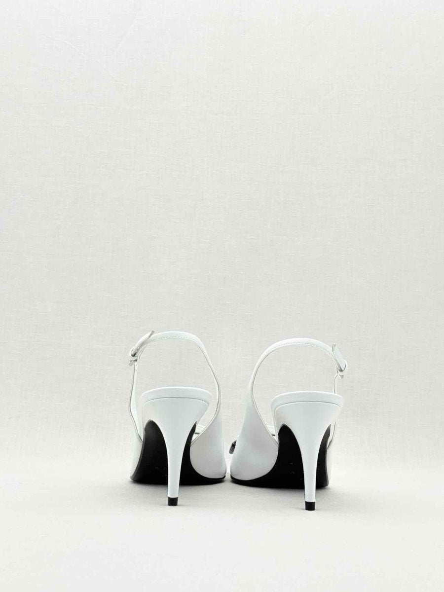 Pre - loved SERGIO ROSSI White & Black Size EU 39 Slingbacks at Reems Closet