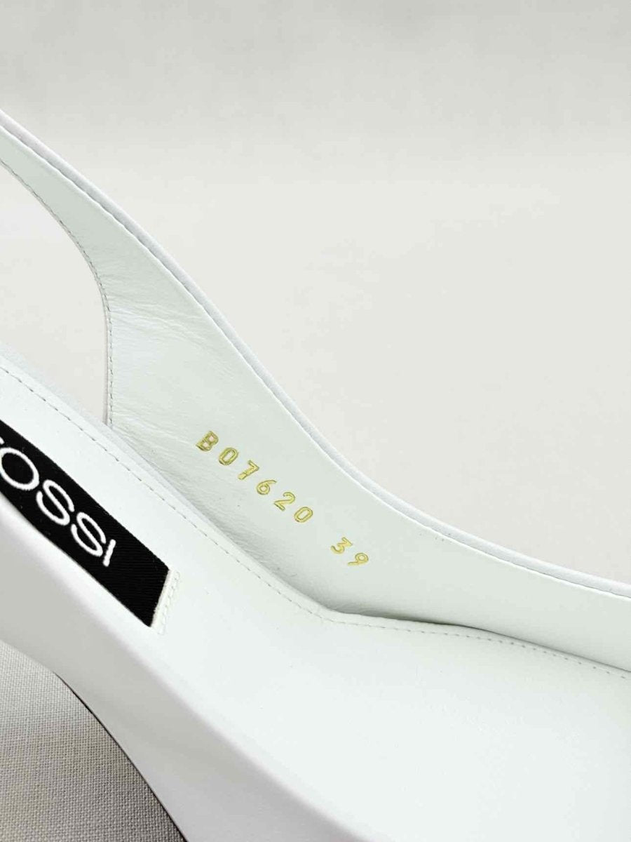 Pre - loved SERGIO ROSSI White & Black Size EU 39 Slingbacks at Reems Closet