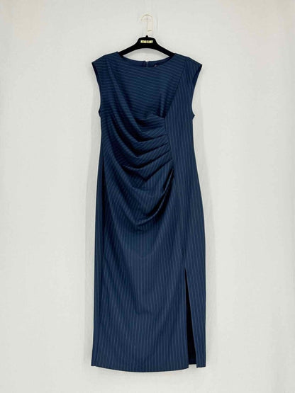 Pre - loved SETRE Navy Size US 10 Midi Dress at Reems Closet