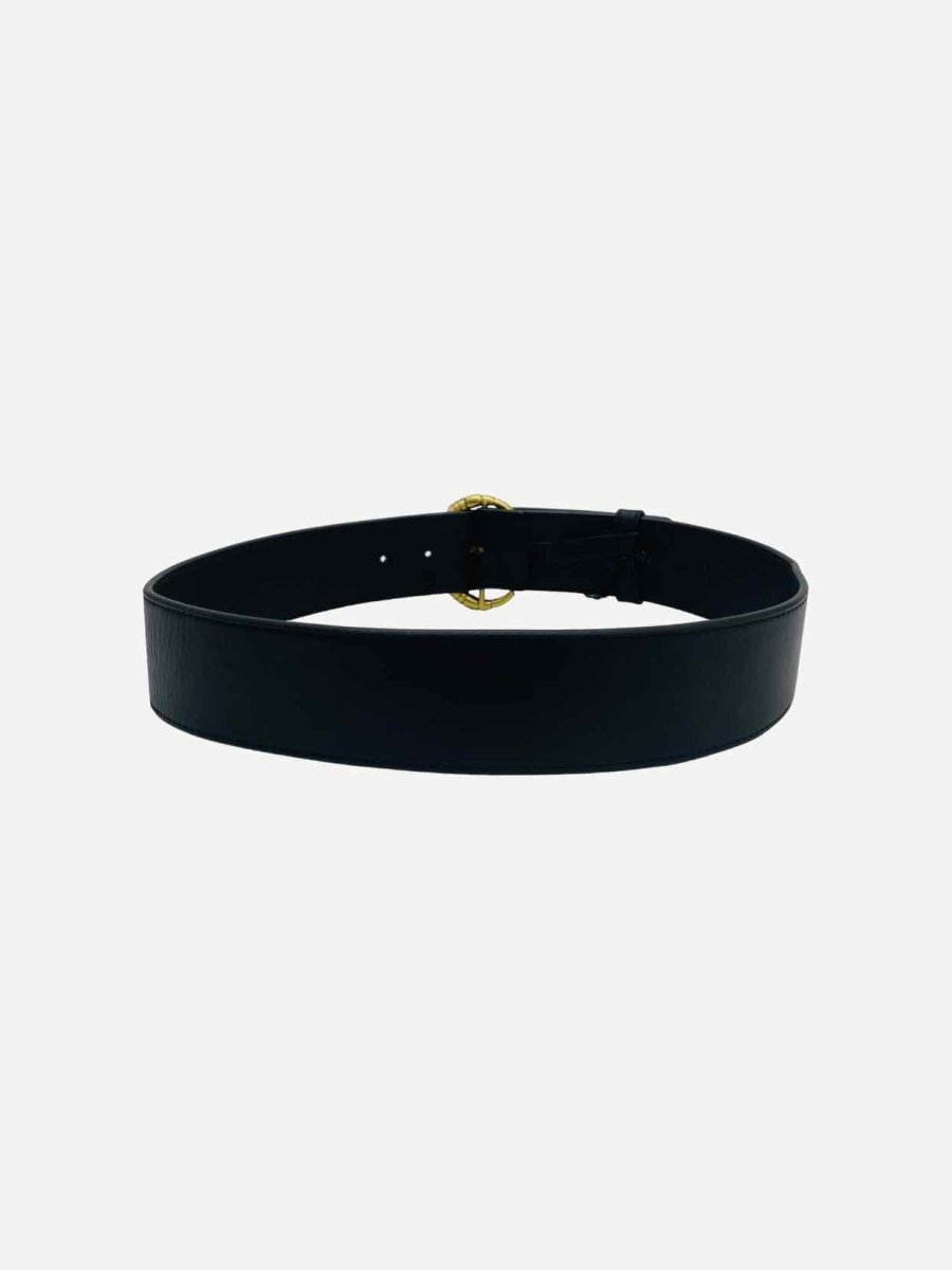 Pre - loved SHANGHAI TANG Round Buckle Black Belt at Reems Closet