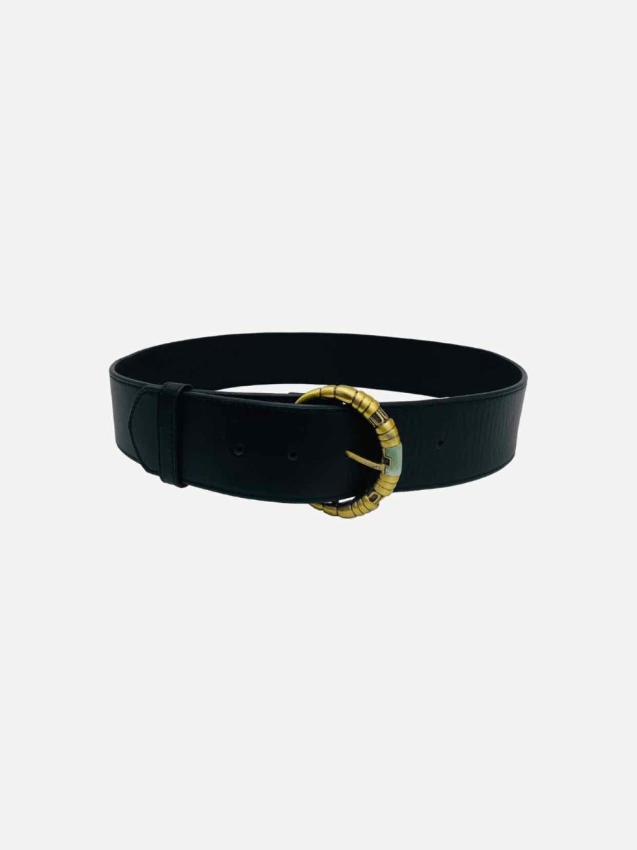 Pre - loved SHANGHAI TANG Round Buckle Black Belt at Reems Closet