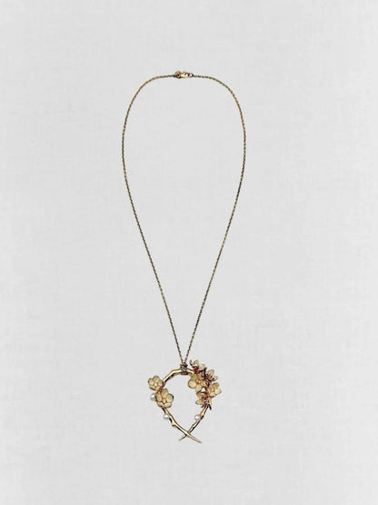 Pre - loved SHAUN LEANE Cherry Blossom diamond & pearl Pendant at Reems Closet