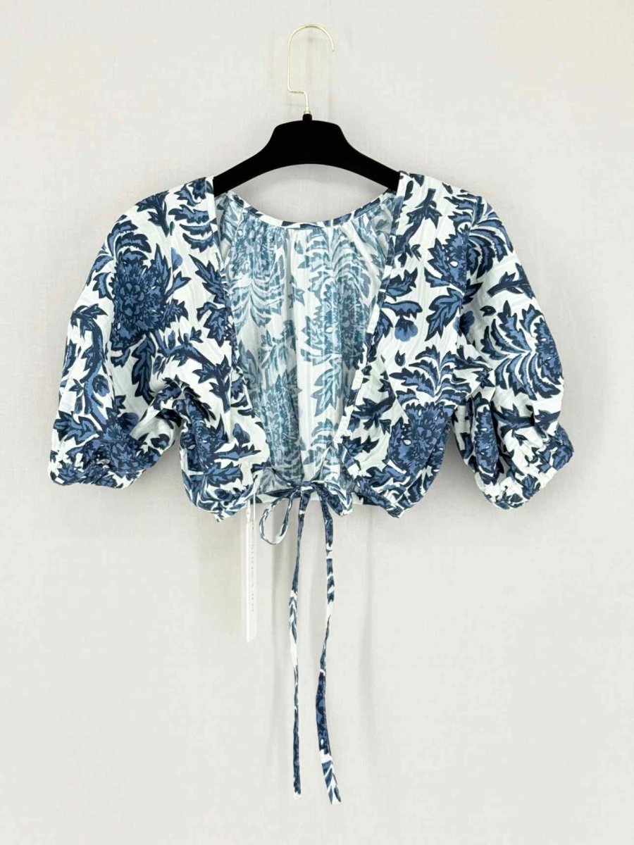 Pre - loved SHONA JOY Diana Blue & White Size US 4 Top at Reems Closet