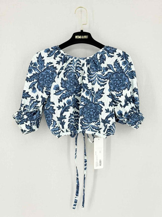 Pre - loved SHONA JOY Diana Blue & White Size US 4 Top at Reems Closet