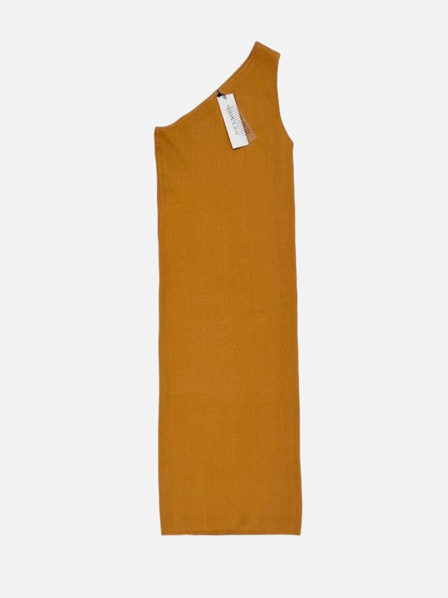 Pre - loved SHONAJOY One Shoulder Brown Midi Dress at Reems Closet