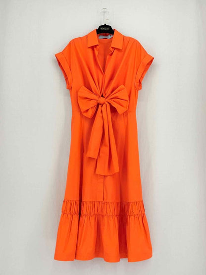 Pre - loved SILVIA TCHERASSI Orange Size Large Midi Dress at Reems Closet