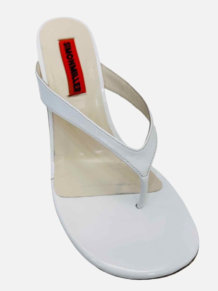 Pre - loved SIMON MILLER Beep White & Green Mules at Reems Closet